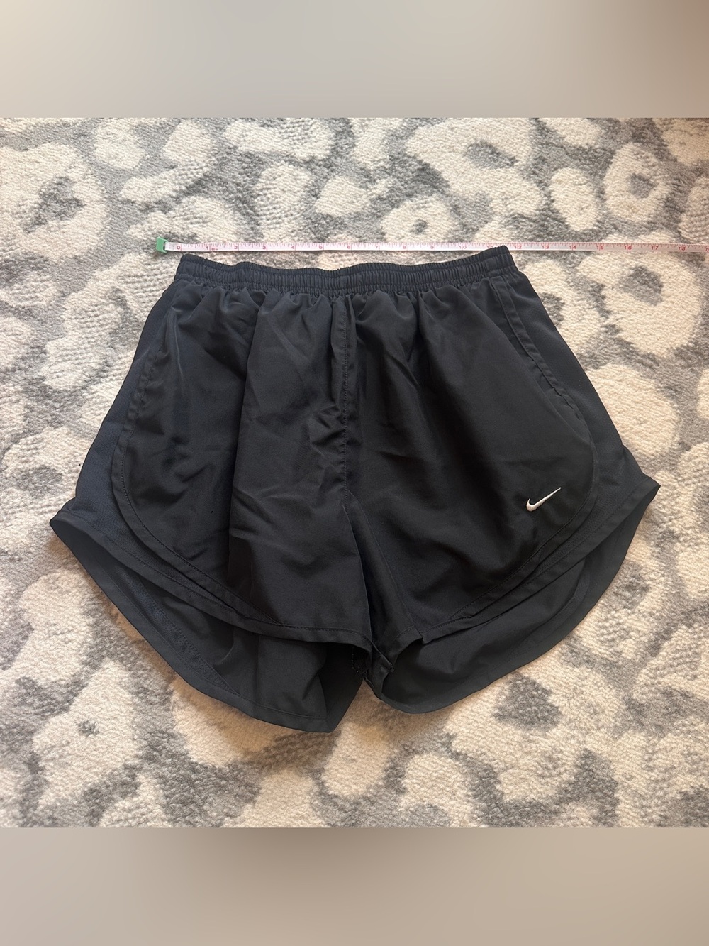 Women’s Small Nike Dri Fit All Black Running Shorts Embroidered Logo Activewear